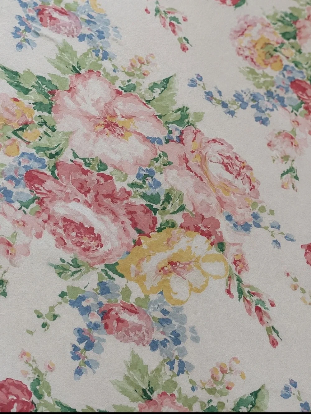 Vintage Cannon 80’s Cottagecore Floral Flat Sheet (Only) Sz-King | Pink